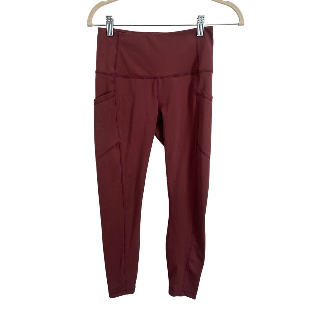 Yogalicious Lux Full Length Maroon Leggings - Women's Small